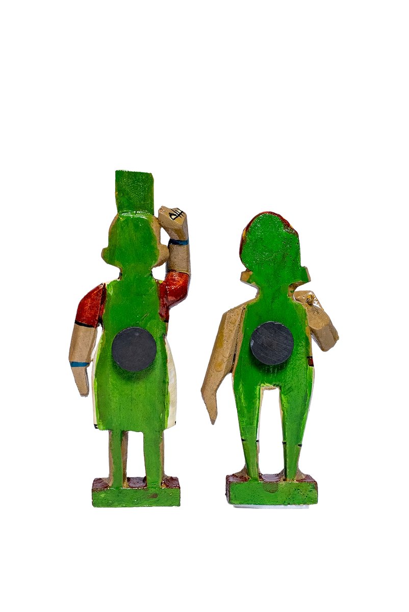 Kondapalli Fridge Magnets Pair - Handcrafted Wooden Toy - View 3
