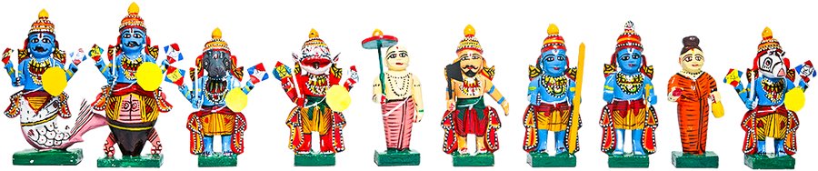 Kondapalli Dasavataram Set Box - Handcrafted Wooden Toy - View 1