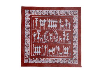 Tribal Life Brown - Savara Tribal Painting