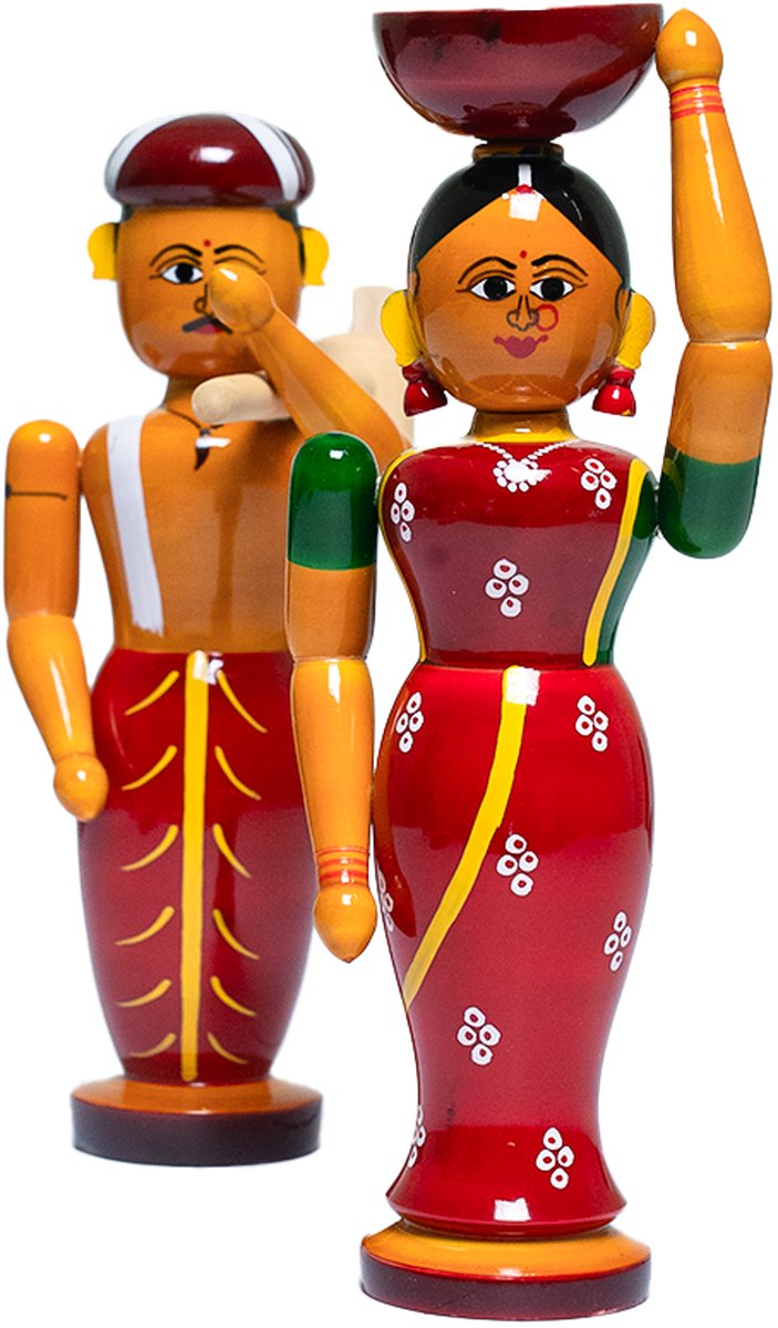 Etikoppaka Farmer Set - Lacquerware Toy - View 1