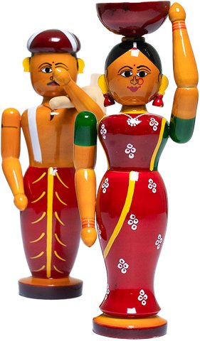 Etikoppaka Farmer Set - Lacquerware Toy