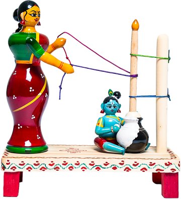 Krishna & Milk chilling lady