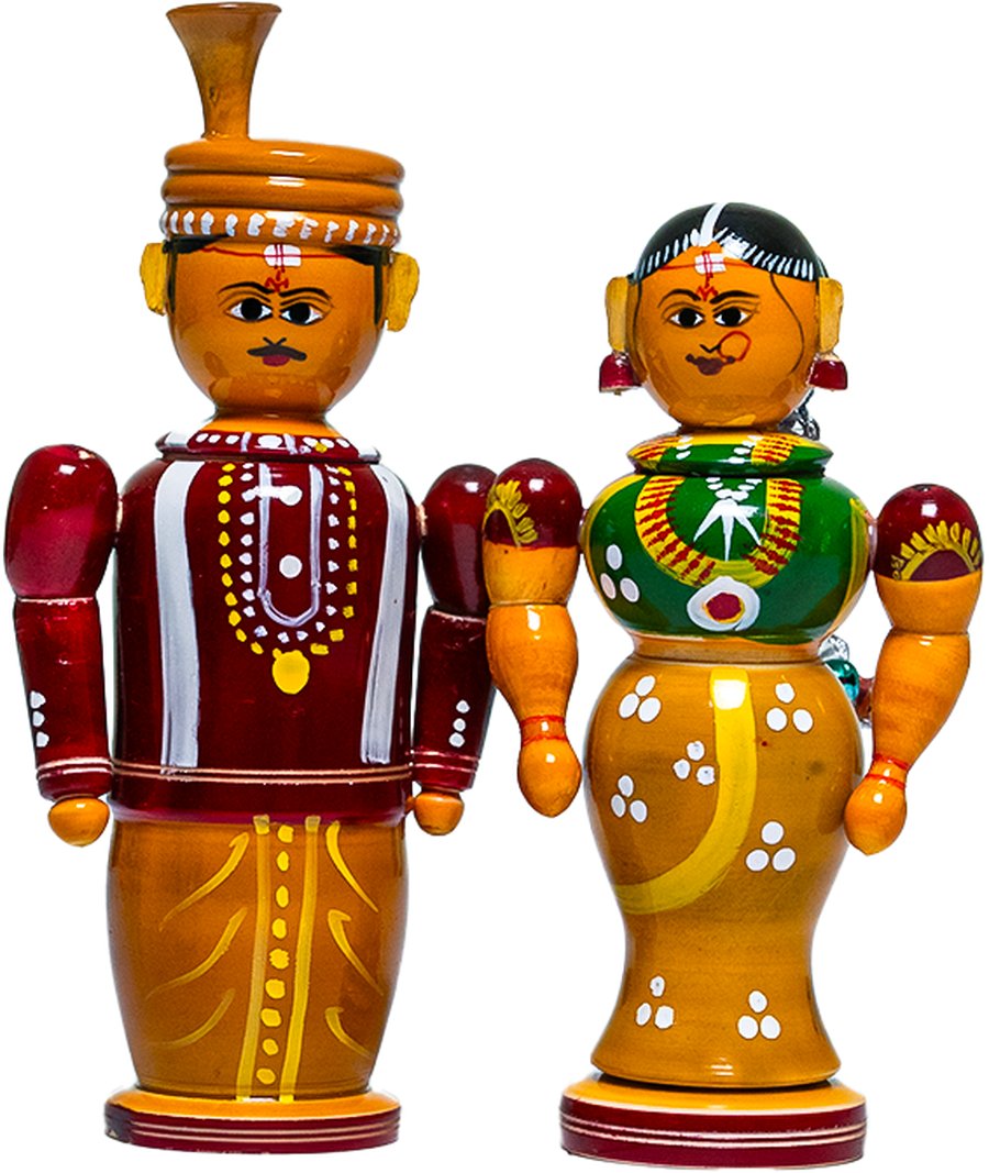 Etikoppaka Bridal Set Small - Lacquerware Toy - View 1