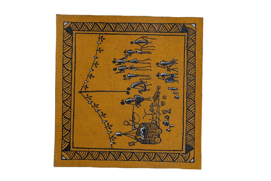 Tribal Market Yellow - Savara Tribal Painting - View 2