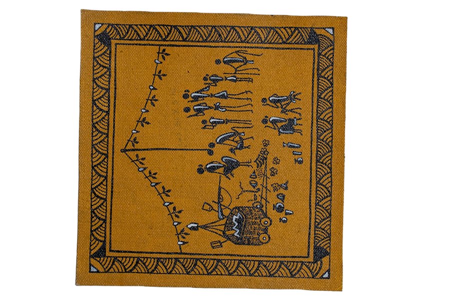 Tribal Market Yellow - Savara Tribal Painting - View 3