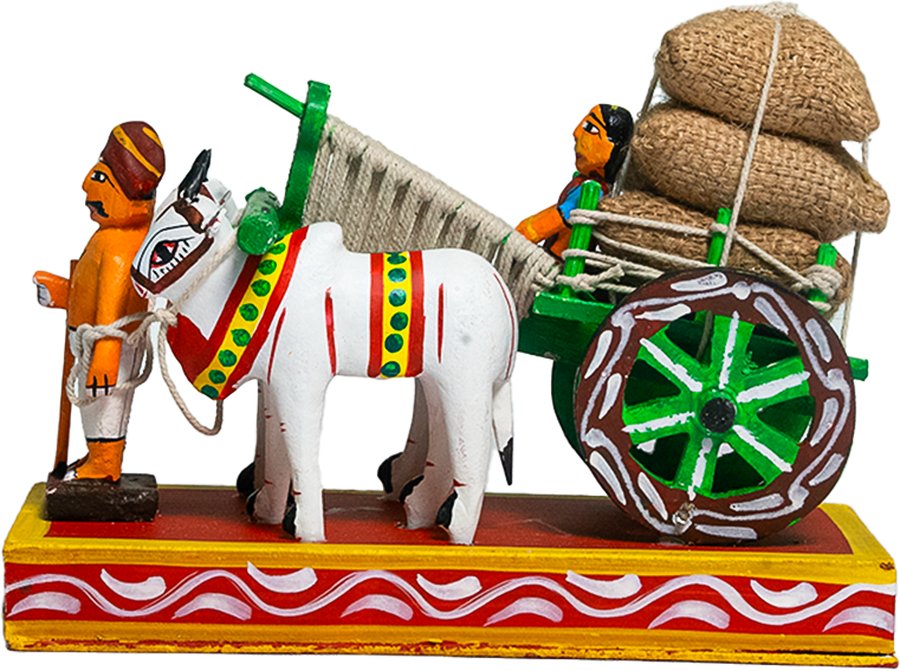 Kondapalli Bullock Cart - 8 Inch - Handcrafted Wooden Toy - View 2